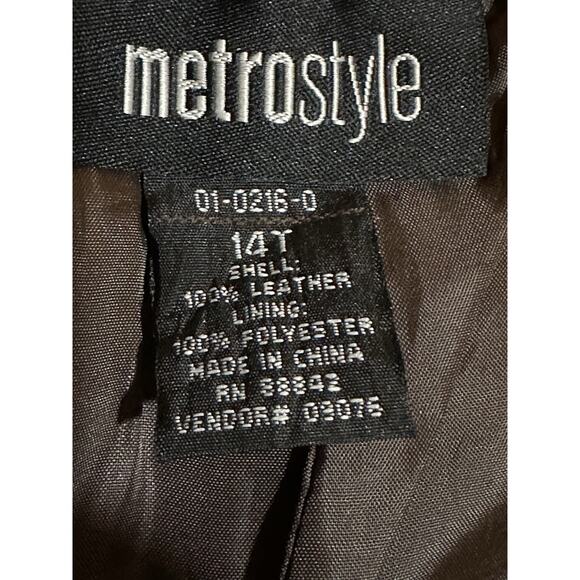 MetroStyle Chocolate Brown Leather Pants Women’s Size 14T Bootcut 36x33.5” - Picture 4 of 9